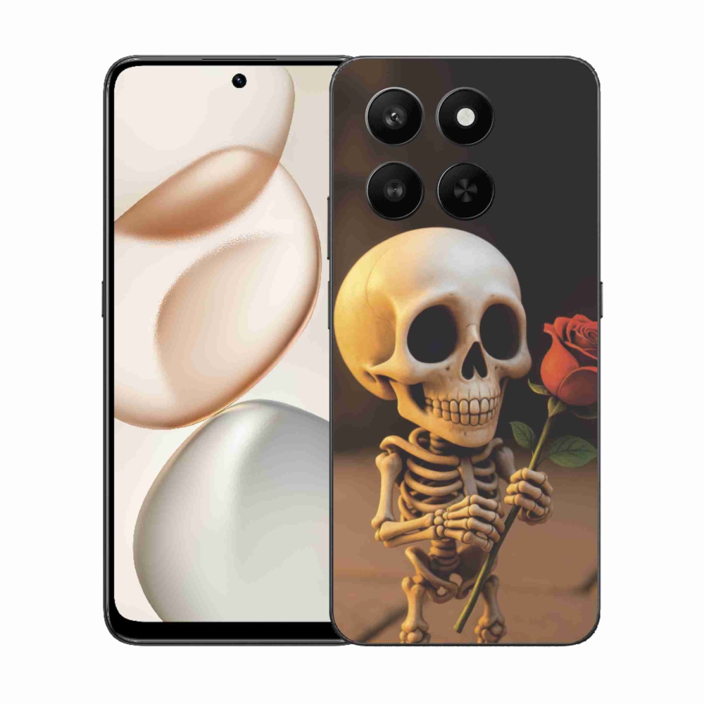 Gélový kryt mmCase na Honor 400 Smart 5G/4G/Honor X7d - kostlivec s ružou