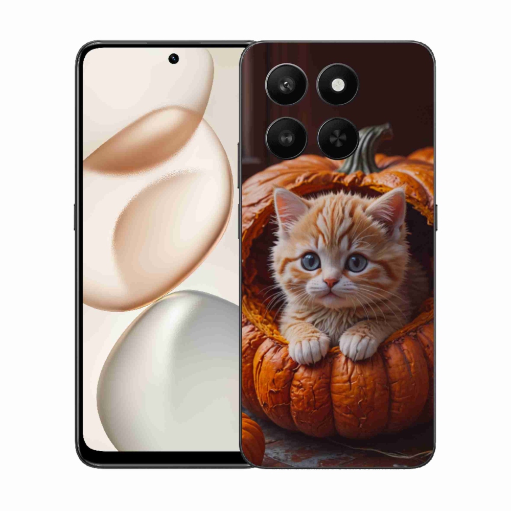 Gélový kryt mmCase na Honor 400 Smart 5G/4G/Honor X7d - mačiatko a tekvica 2