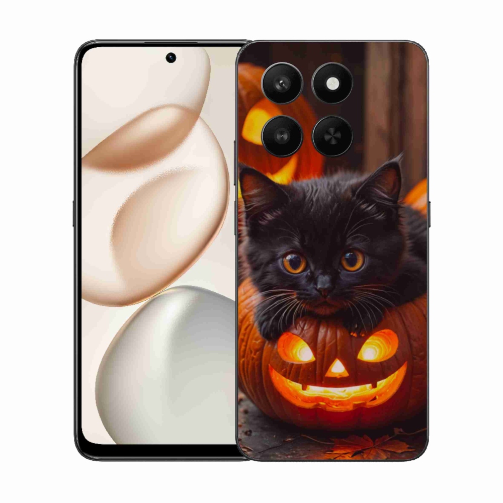 Gélový kryt mmCase na Honor 400 Smart 5G/4G/Honor X7d - mačiatko a tekvica