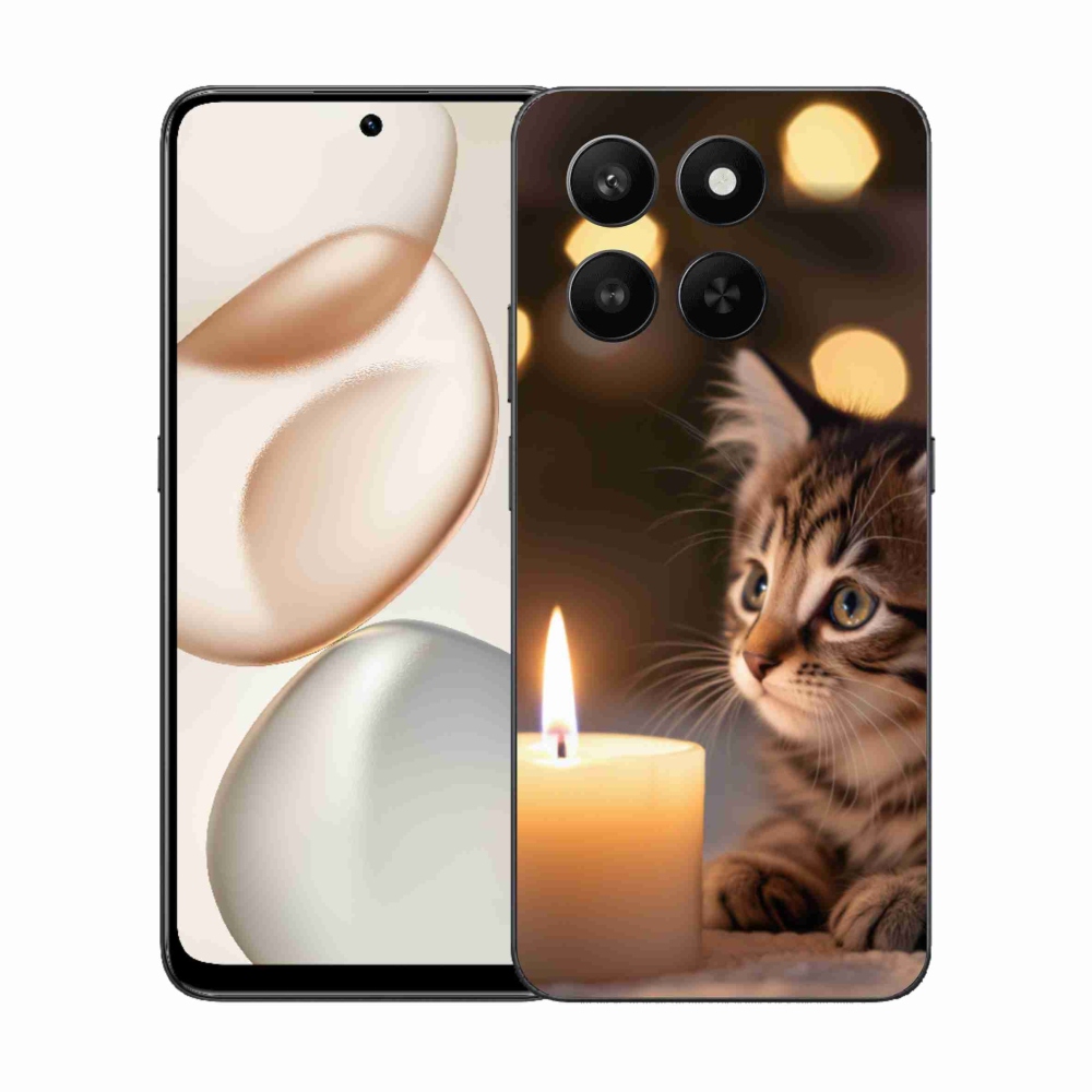 Gélový kryt mmCase na Honor 400 Smart 5G/4G/Honor X7d - mačiatko a sviečka