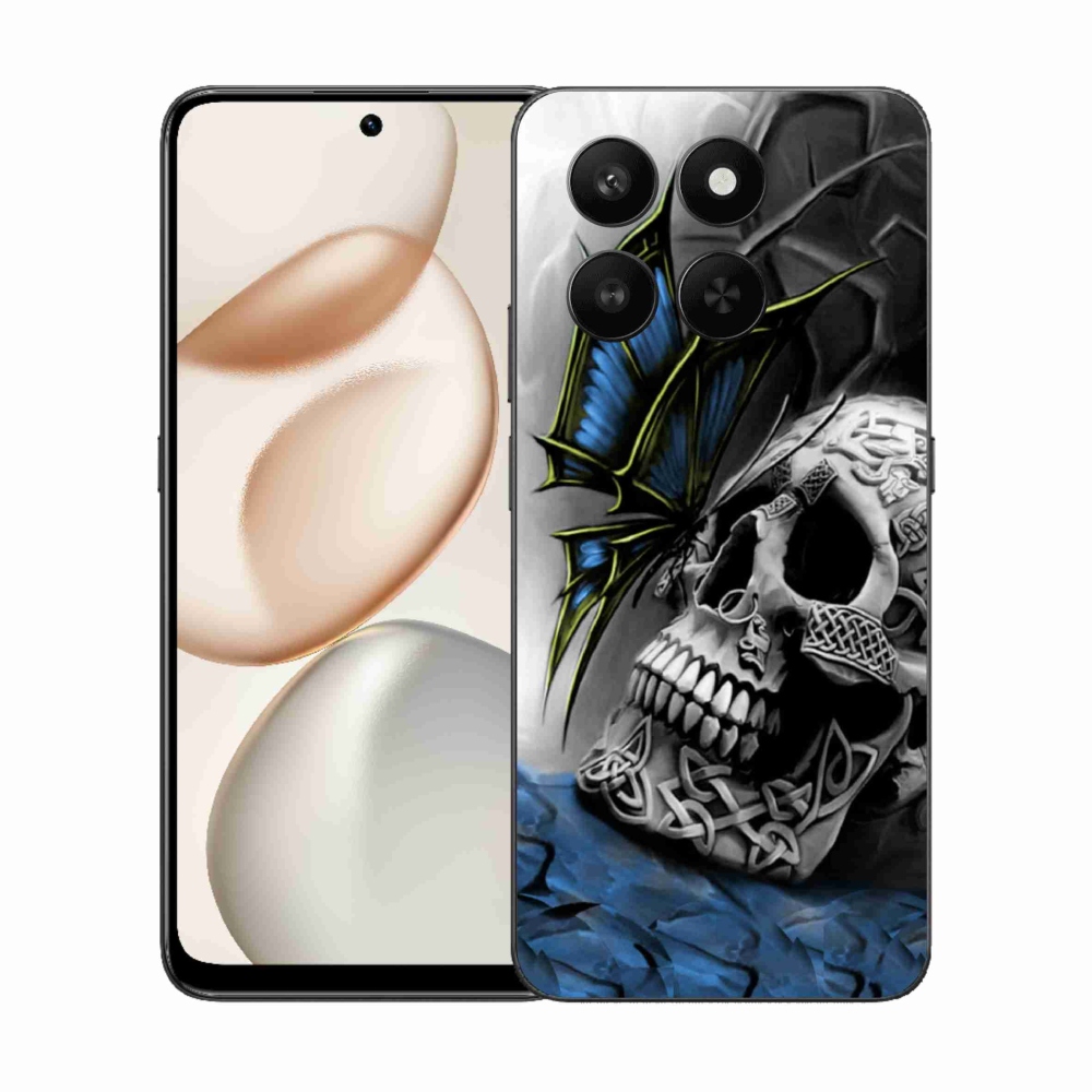 Gélový kryt mmCase na Honor 400 Smart 5G/4G/Honor X7d - motýľ a lebka