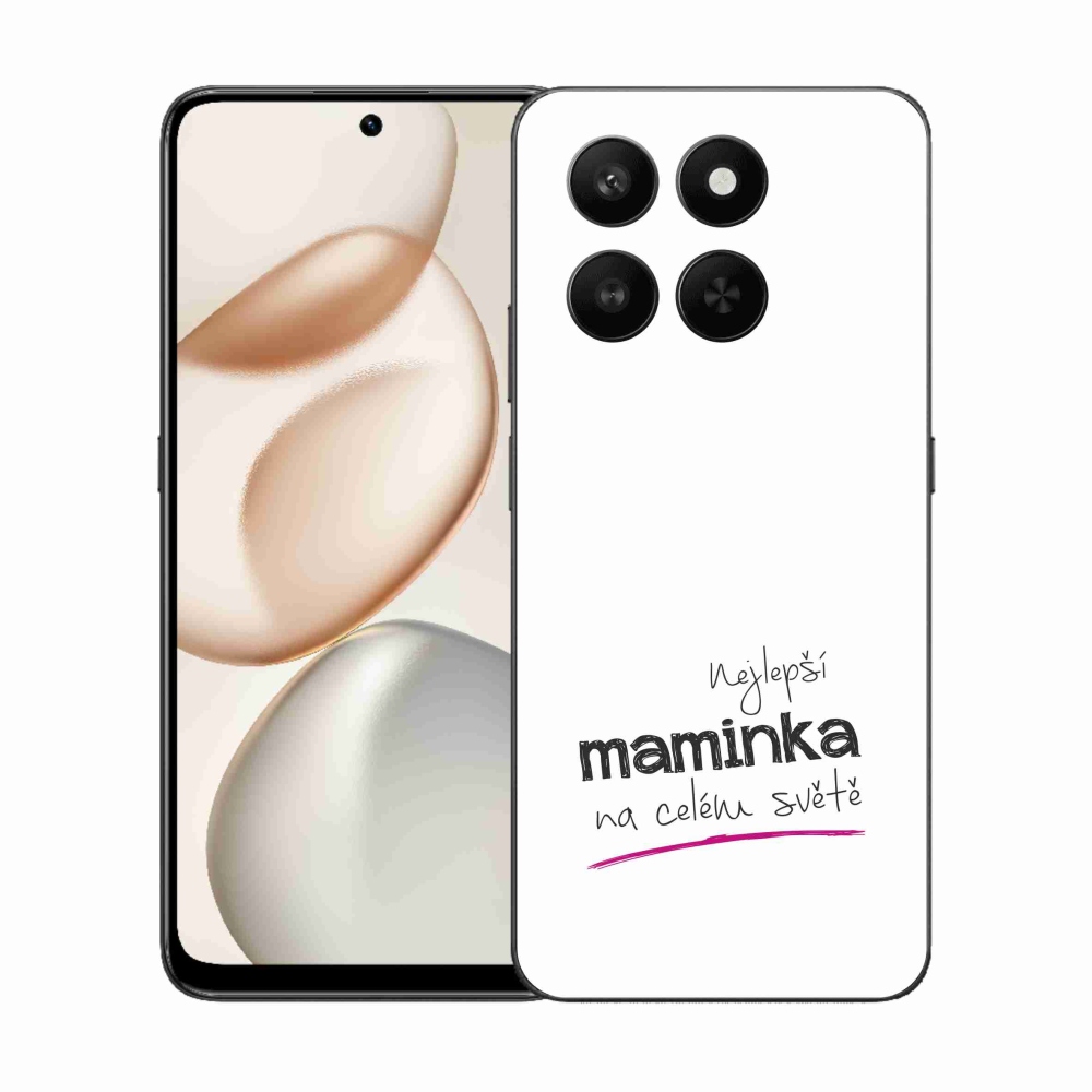 Gélový kryt mmCase na Honor 400 Smart 5G/4G/Honor X7d - najlepšia mamička 4 biele pozadie