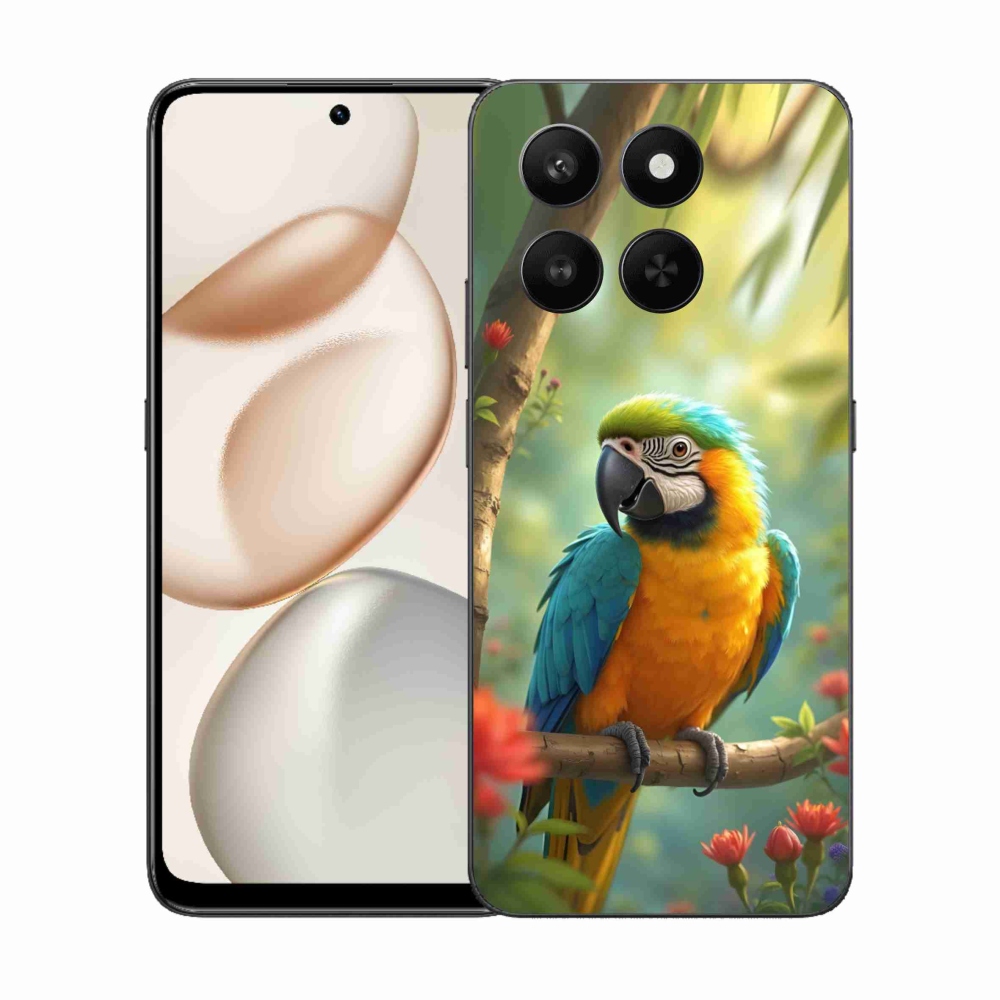 Gélový kryt mmCase na Honor 400 Smart 5G/4G/Honor X7d - papagáj ara modrožltá