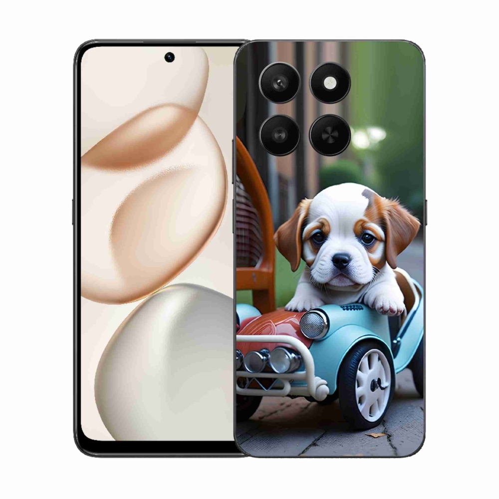 Gélový kryt mmCase na Honor 400 Smart 5G/4G/Honor X7d - šteňa v retro aute