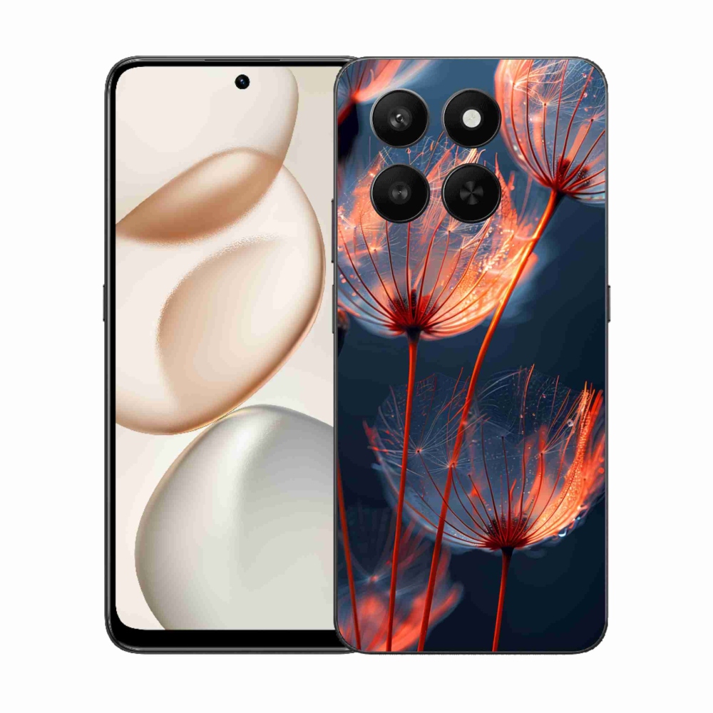 Gélový kryt mmCase na Honor 400 Smart 5G/4G/Honor X7d - svetielkujúce páperie