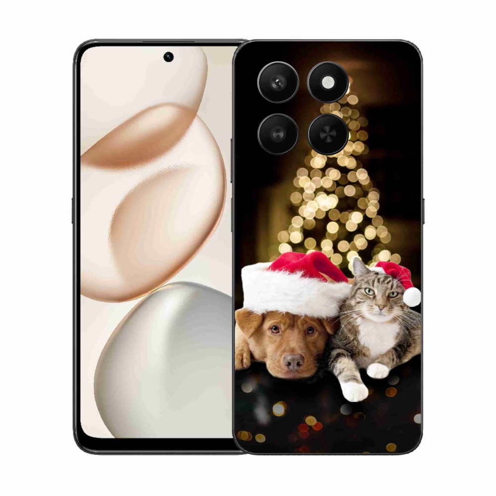 Gélový kryt mmCase na Honor 400 Smart 5G/4G/Honor X7d - vianočný pes a mačka