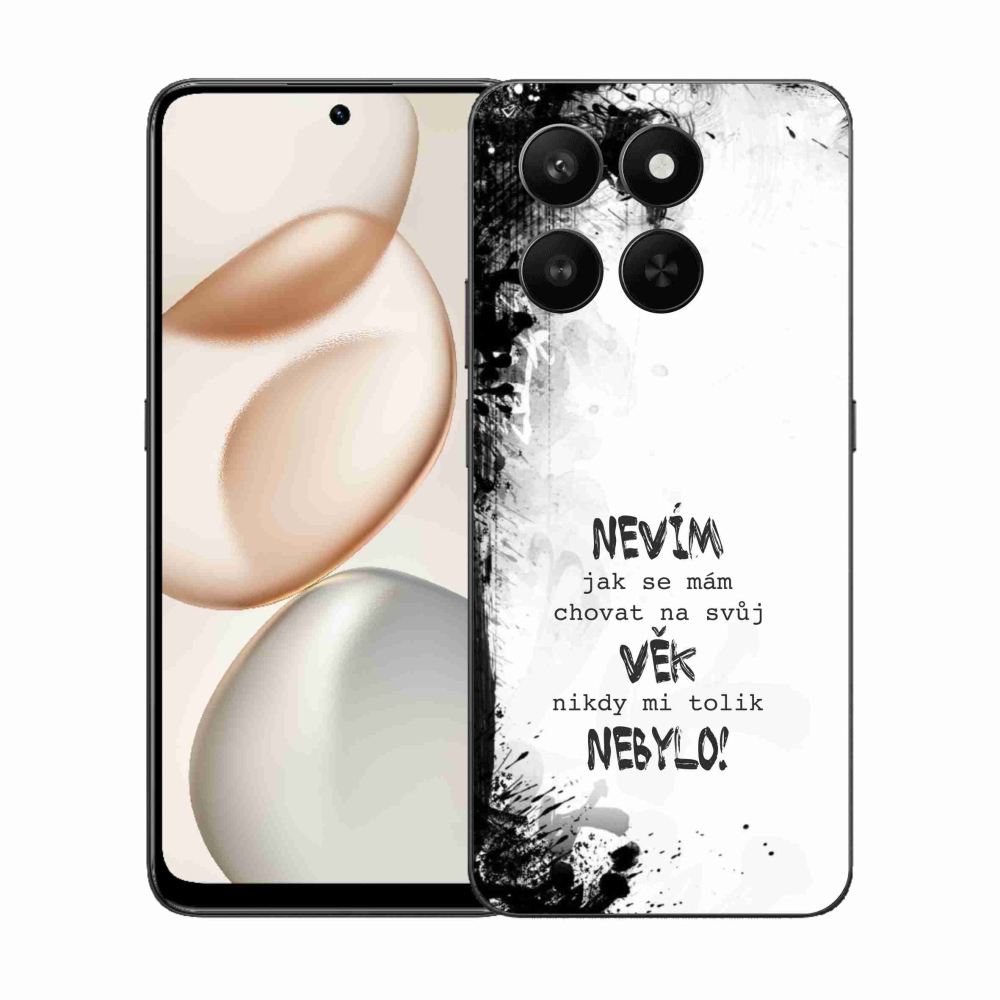 Gélový kryt mmCase na Honor 400 Smart 5G/4G/Honor X7d - vtipný text 14 biele pozadie