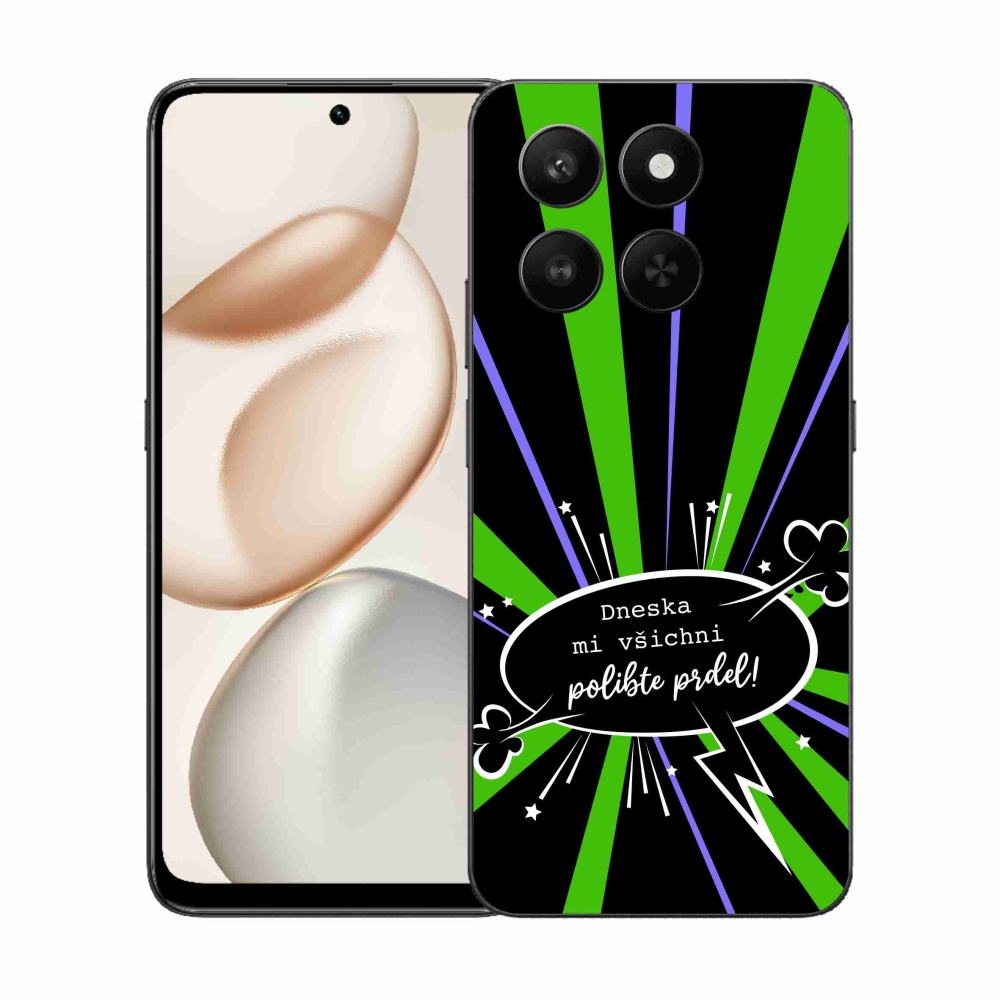 Gélový kryt mmCase na Honor 400 Smart 5G/4G/Honor X7d - vtipný text 15 čierne pozadie