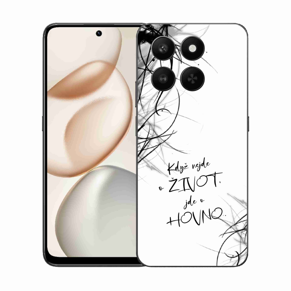 Gélový kryt mmCase na Honor 400 Smart 5G/4G/Honor X7d - vtipný text 16 biele pozadie