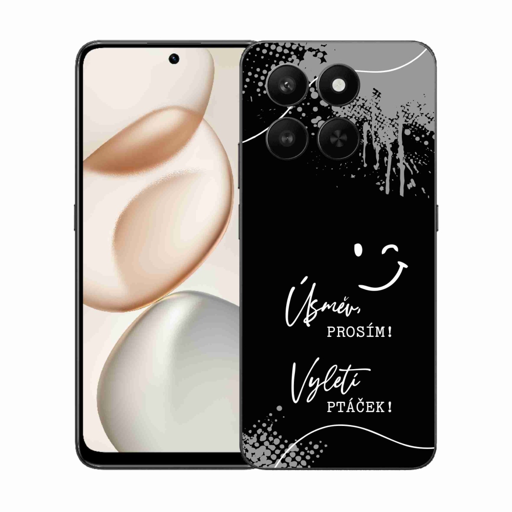 Gélový kryt mmCase na Honor 400 Smart 5G/4G/Honor X7d - vtipný text 4 čierne pozadie