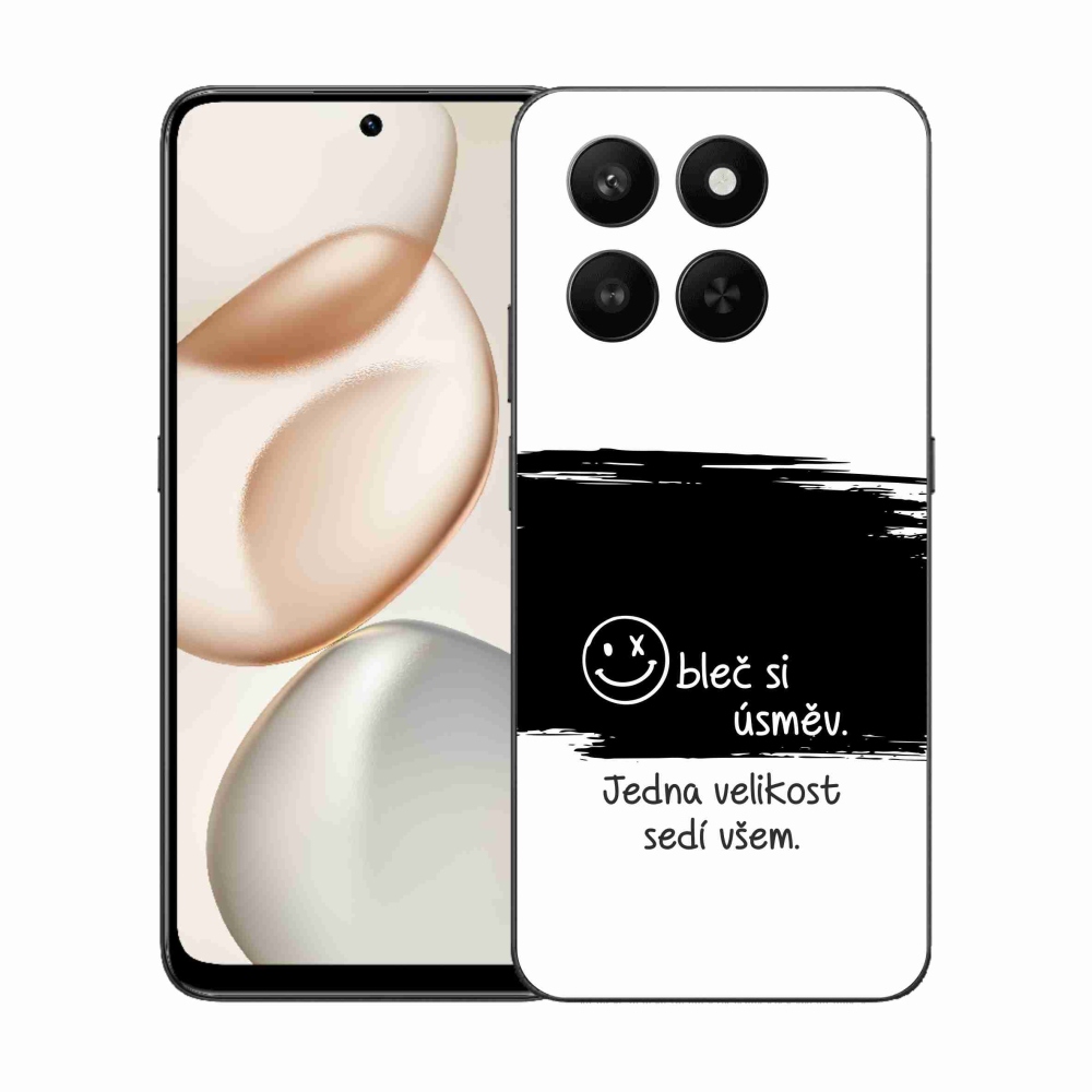 Gélový kryt mmCase na Honor 400 Smart 5G/4G/Honor X7d - vtipný text 8 čiernobiele pozadie