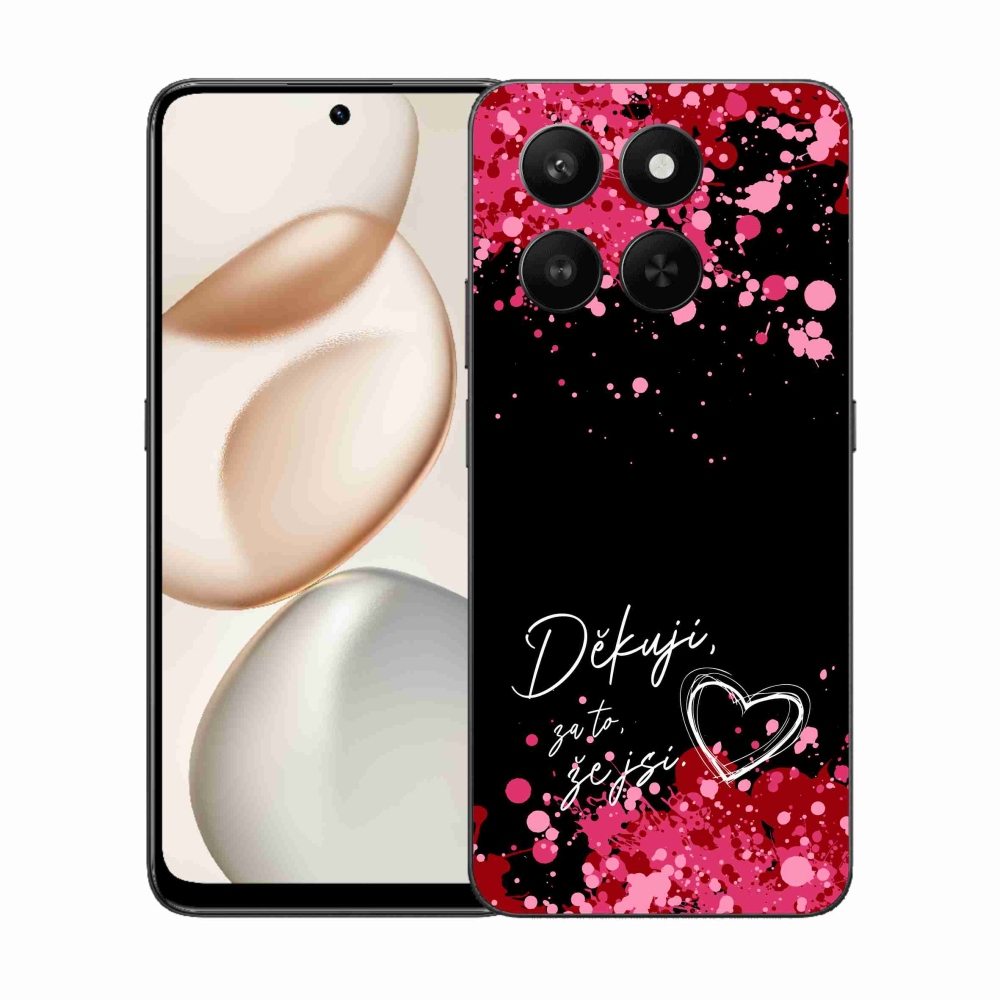 Gélový kryt mmCase na Honor 400 Smart 5G/4G/Honor X7d - zamilovaný text 2 čierne pozadie