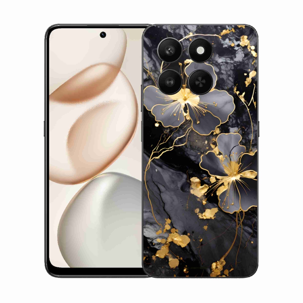 Gélový kryt mmCase na Honor 400 Smart 5G/4G/Honor X7d - zlaté kvety