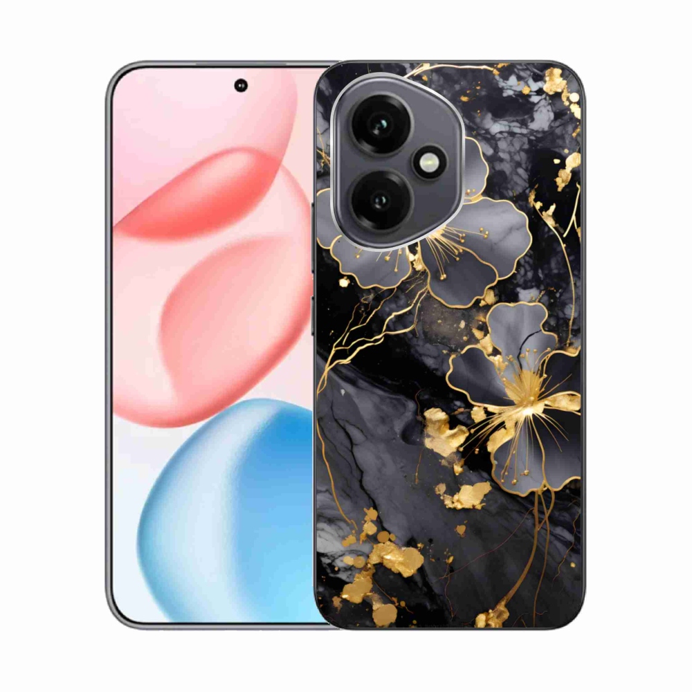 Gélový kryt mmCase na Honor 400 - zlaté kvety