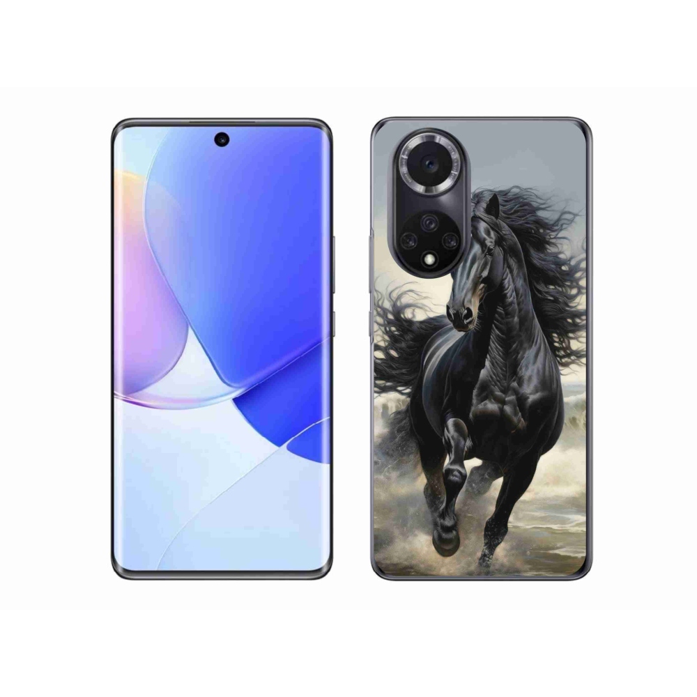 Gélový kryt mmCase na Honor 50 - bežiaci čierny kôň
