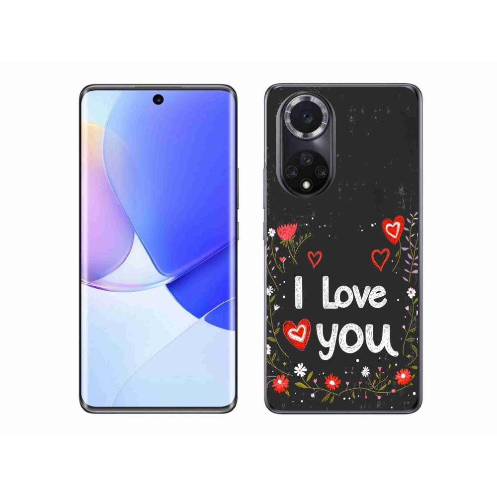 Gélový kryt mmCase na Honor 50 - I love you čierne pozadie