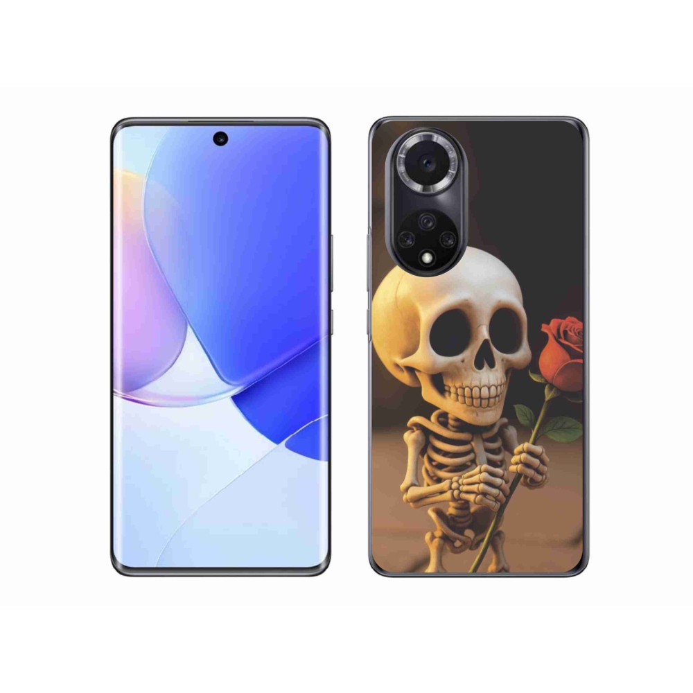 Gélový kryt mmCase na Honor 50 - kostlivec s ružou