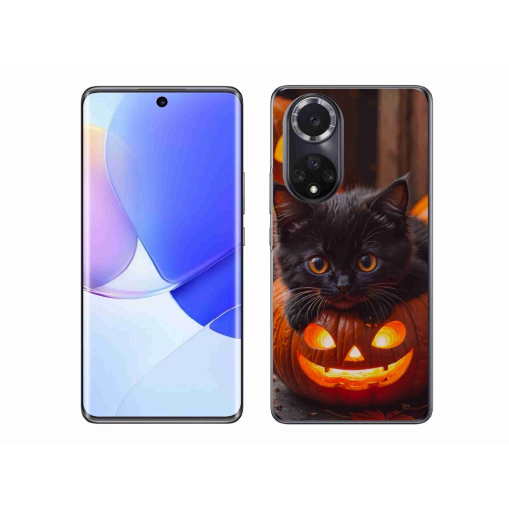 Gélový kryt mmCase na Honor 50 - mačiatko a tekvica