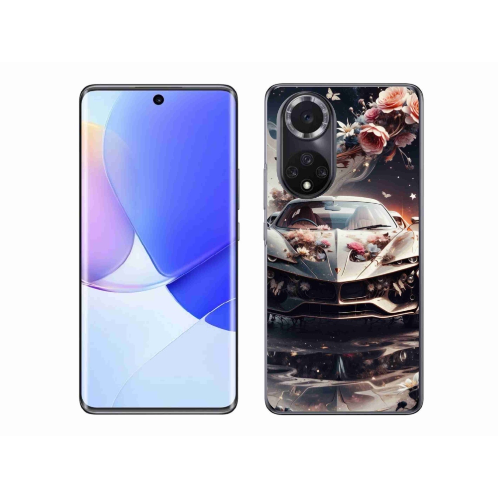 Gélový kryt mmCase na Honor 50 - kvetinový športový automobil