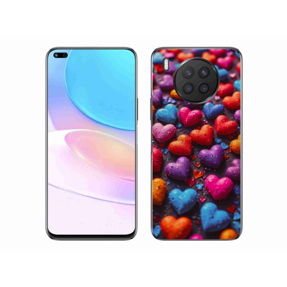 Gélový kryt mmCase na Honor 50 Lite - farebné srdcia