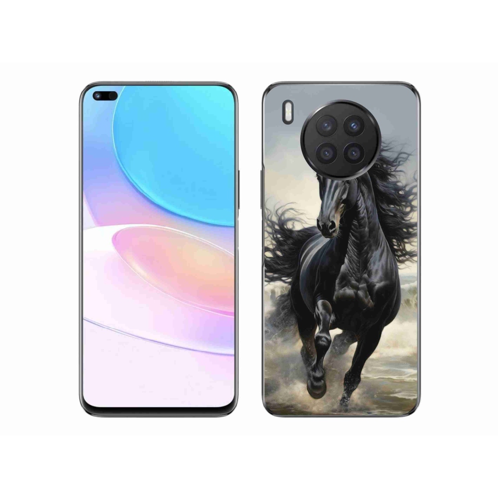 Gélový kryt mmCase na Honor 50 Lite - bežiaci čierny kôň