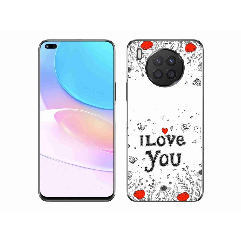 Gélový kryt mmCase na Honor 50 Lite - I love you biele pozadie