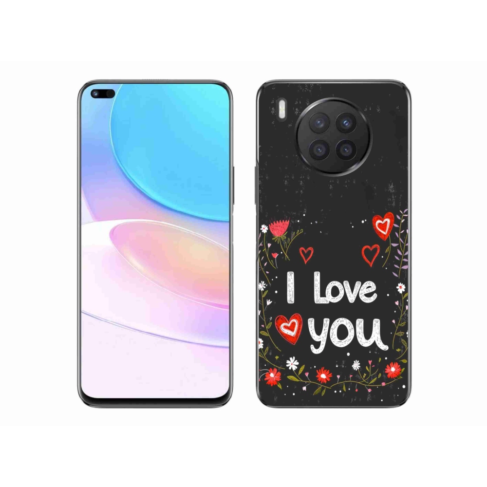 Gélový kryt mmCase na Honor 50 Lite - I love you čierne pozadie