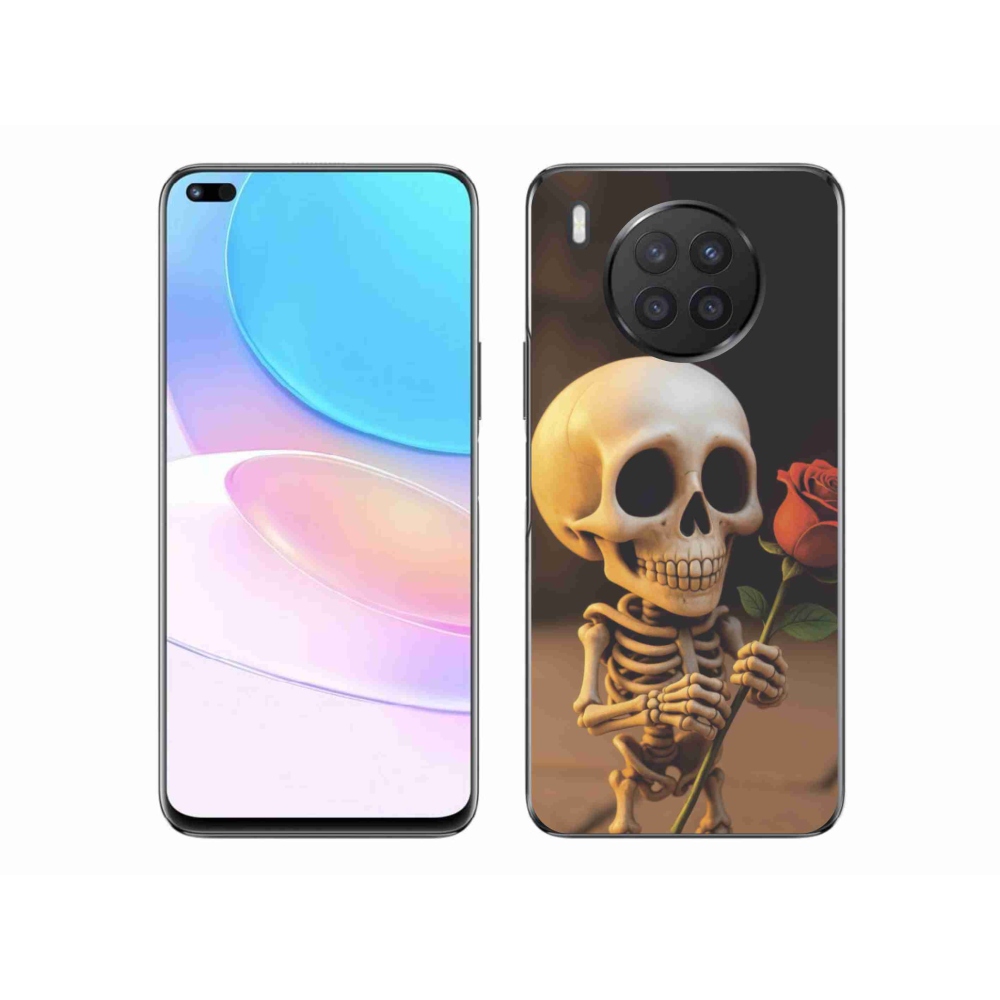 Gélový kryt mmCase na Honor 50 Lite - kostlivec s ružou