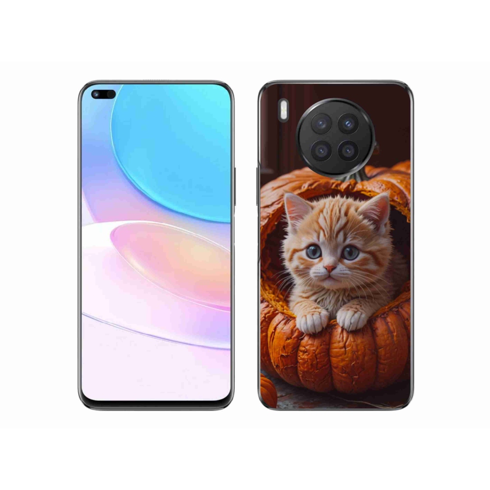 Gélový kryt mmCase na Honor 50 Lite - mačiatko a tekvica 2