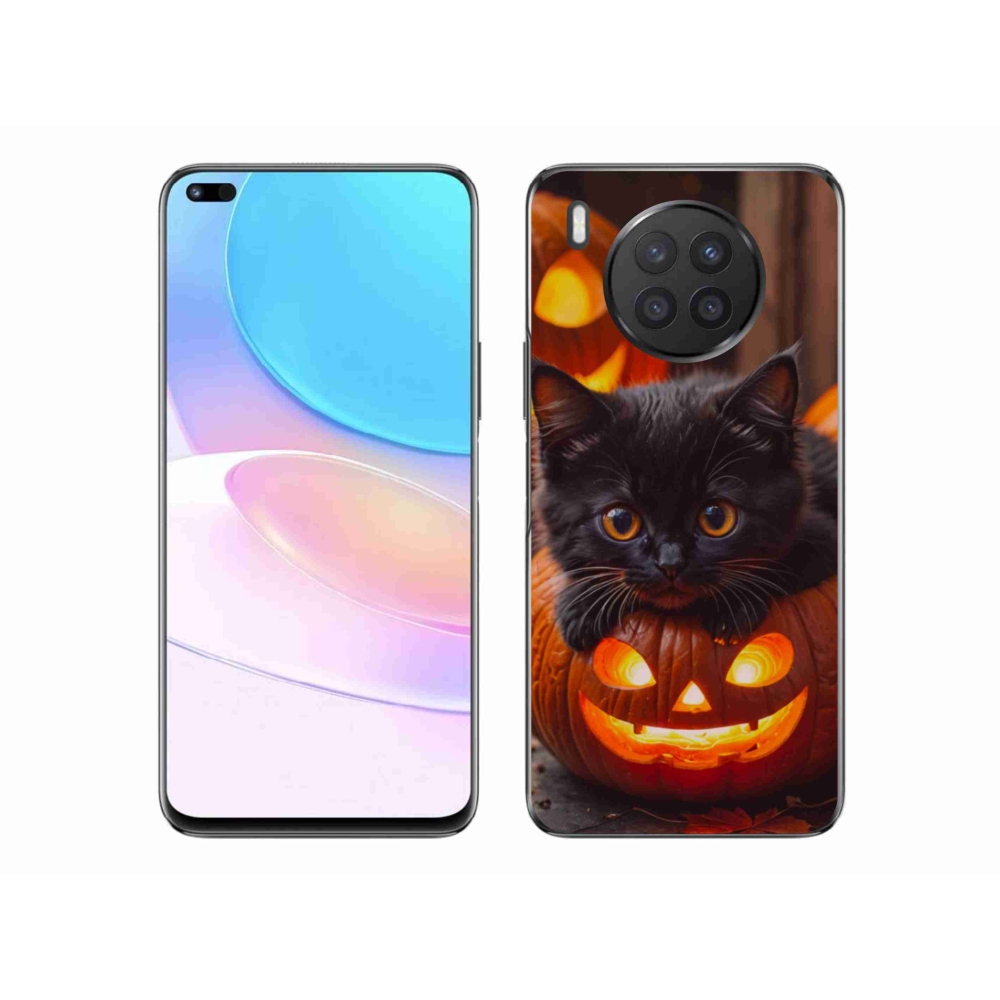 Gélový kryt mmCase na Honor 50 Lite - mačiatko a tekvica