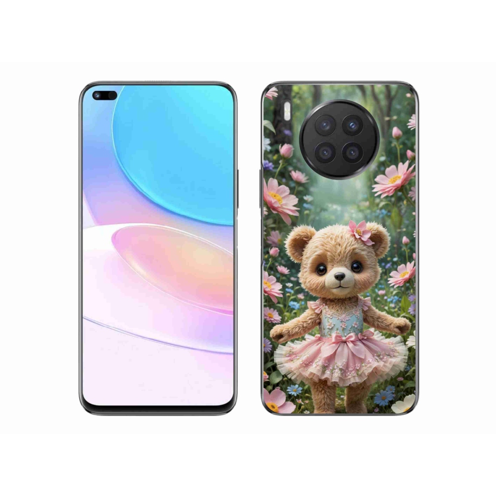 Gélový kryt mmCase na Honor 50 Lite - roztomilý medvedík v kvetoch