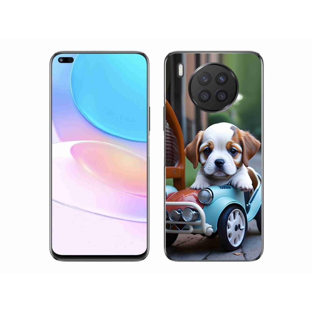 Gélový kryt mmCase na Honor 50 Lite - šteňa v retro aute