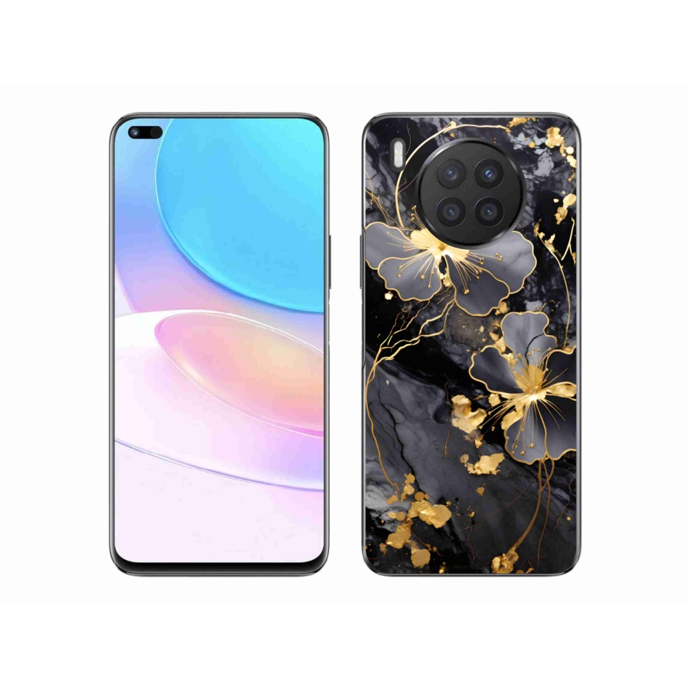 Gélový kryt mmCase na Honor 50 Lite - zlaté kvety