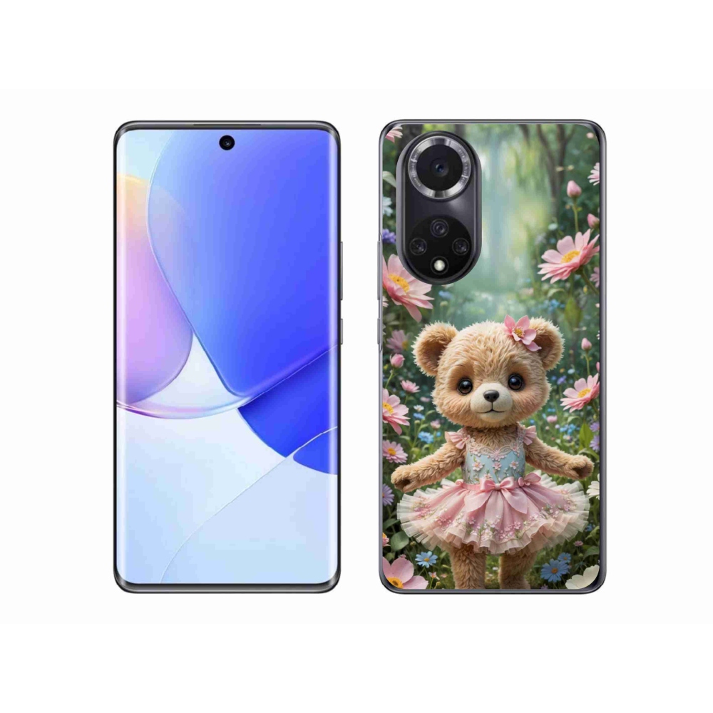 Gélový kryt mmCase na Honor 50 - roztomilý medvedík v kvetoch