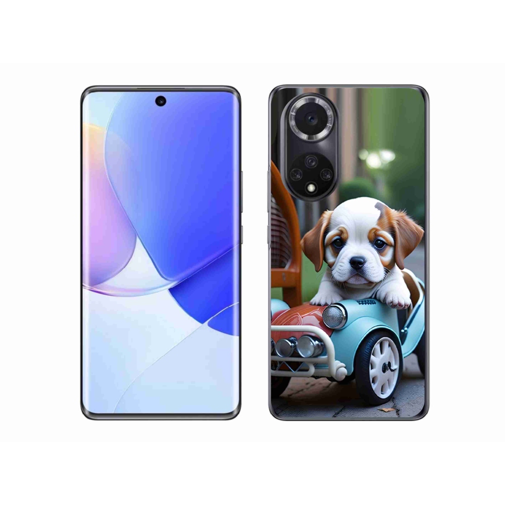 Gélový kryt mmCase na Honor 50 - šteňa v retro aute