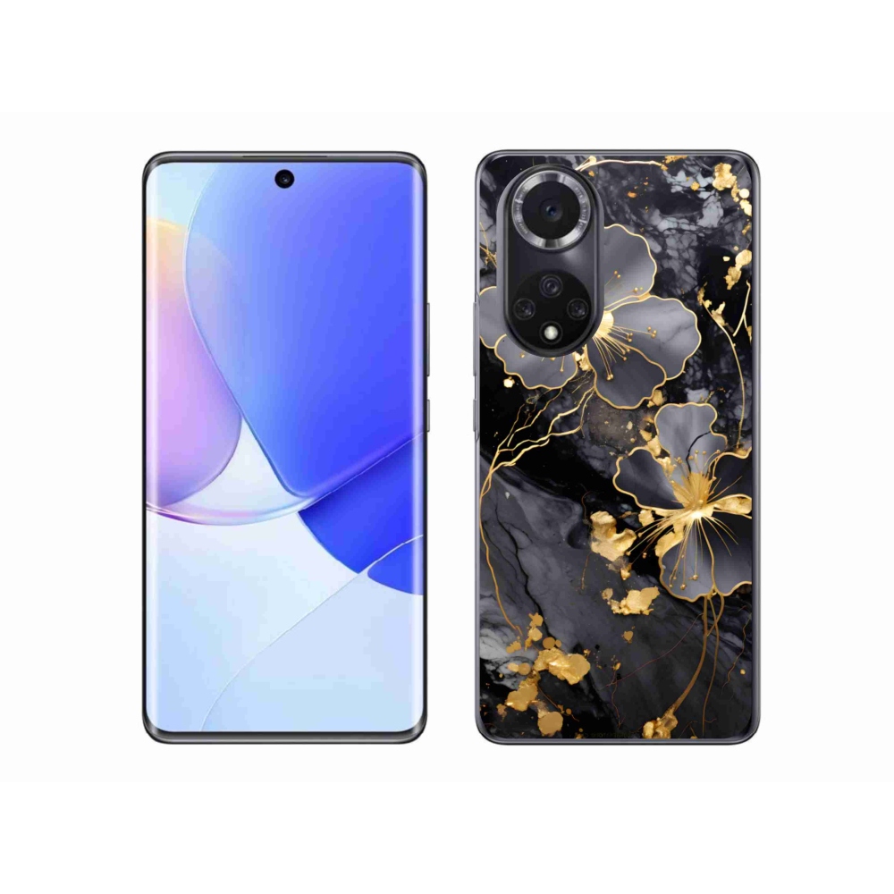 Gélový kryt mmCase na Honor 50 - zlaté kvety