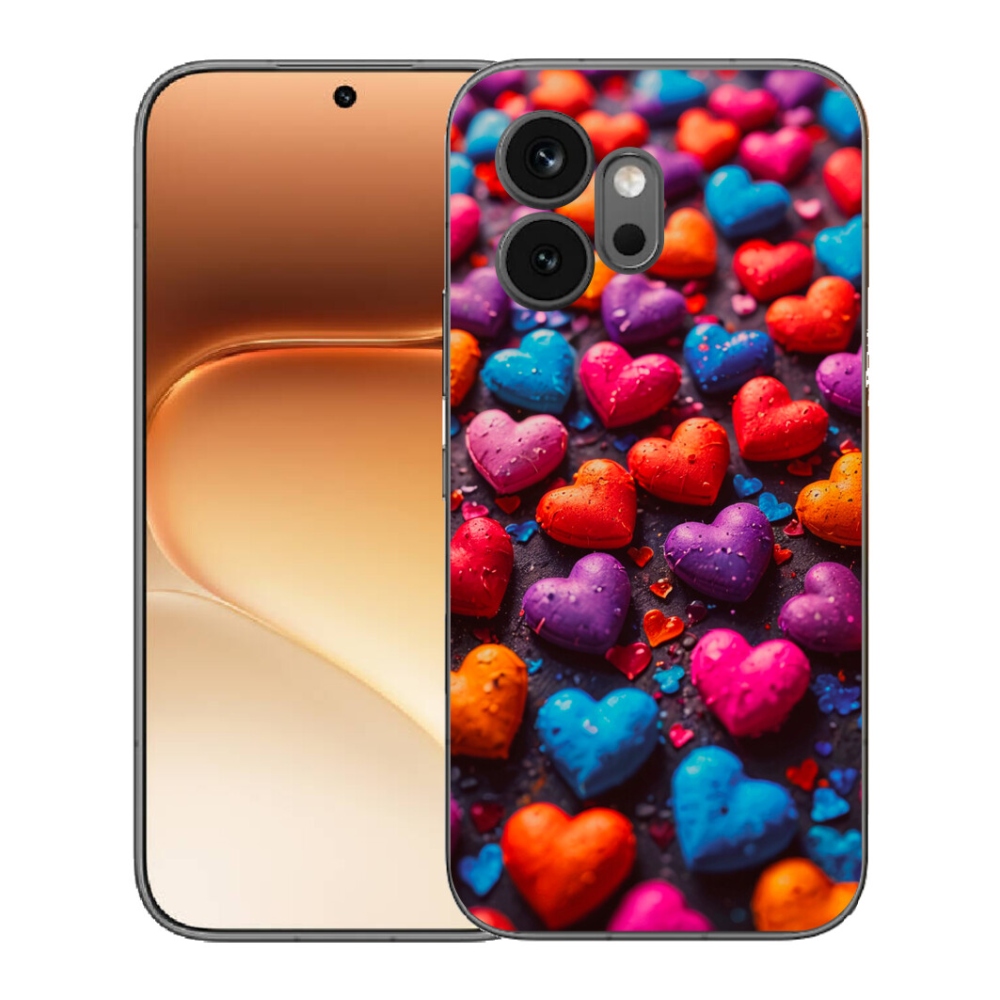 Gélový kryt mmCase na Honor 600 - farebné srdcia