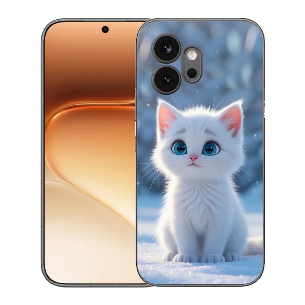 Gélový kryt mmCase na Honor 600 - biele mačiatko 3