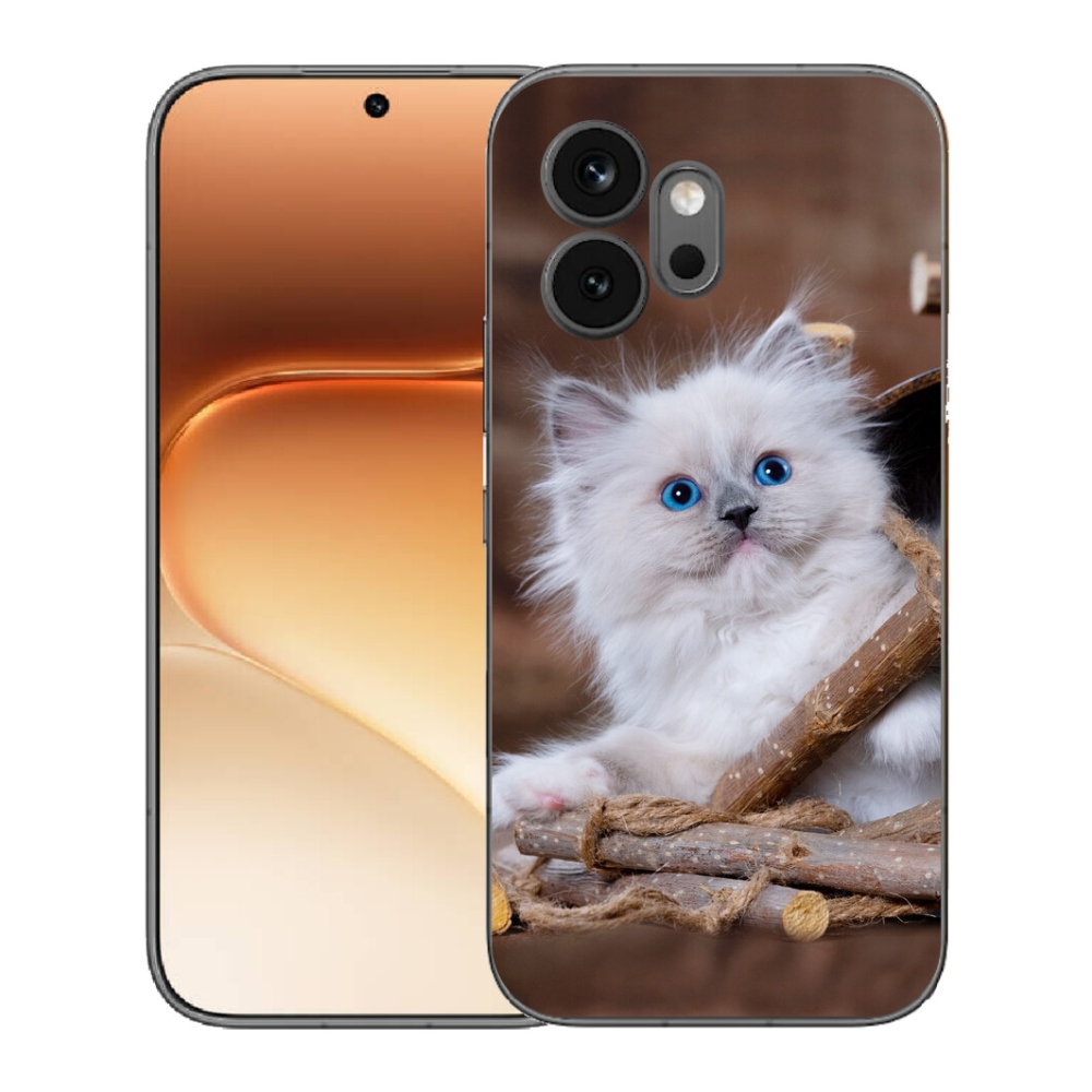 Gélový kryt mmCase na Honor 600 - biele mačiatko