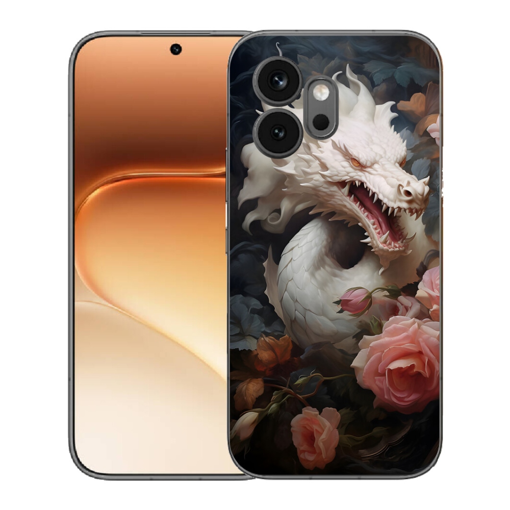 Gélový kryt mmCase na Honor 600 - biely drak