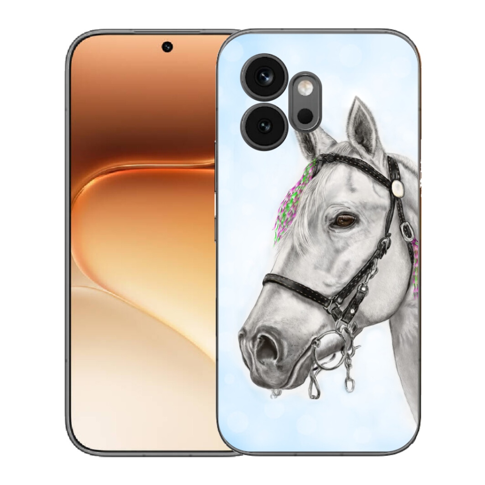 Gélový kryt mmCase na Honor 600 - biely kôň 1