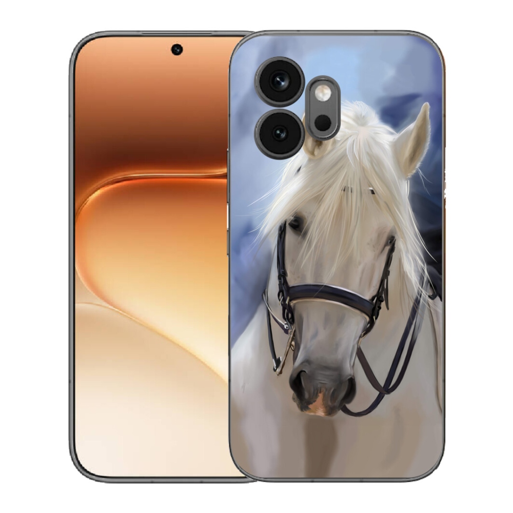 Gélový kryt mmCase na Honor 600 - biely kôň