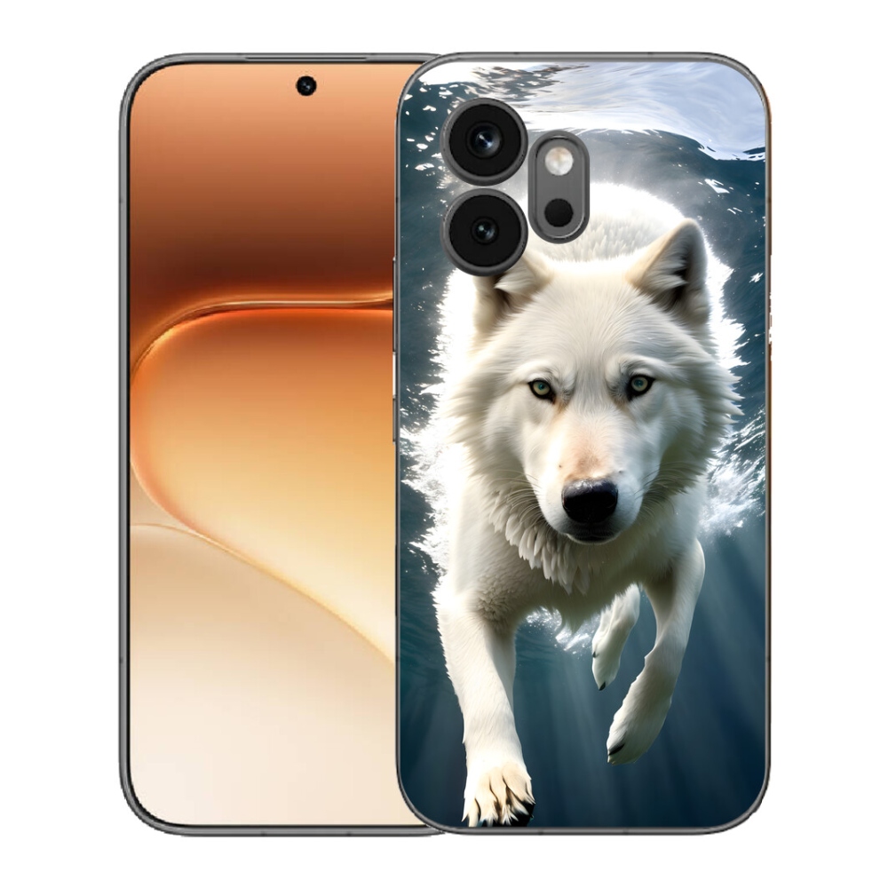 Gélový kryt mmCase na Honor 600 - biely vlk