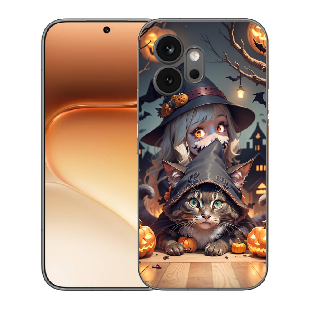 Gélový kryt mmCase na Honor 600 - čarodejnica s mačkou