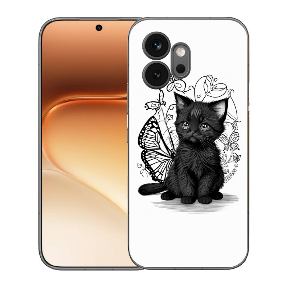 Gélový kryt mmCase na Honor 600 - čierne mačiatko