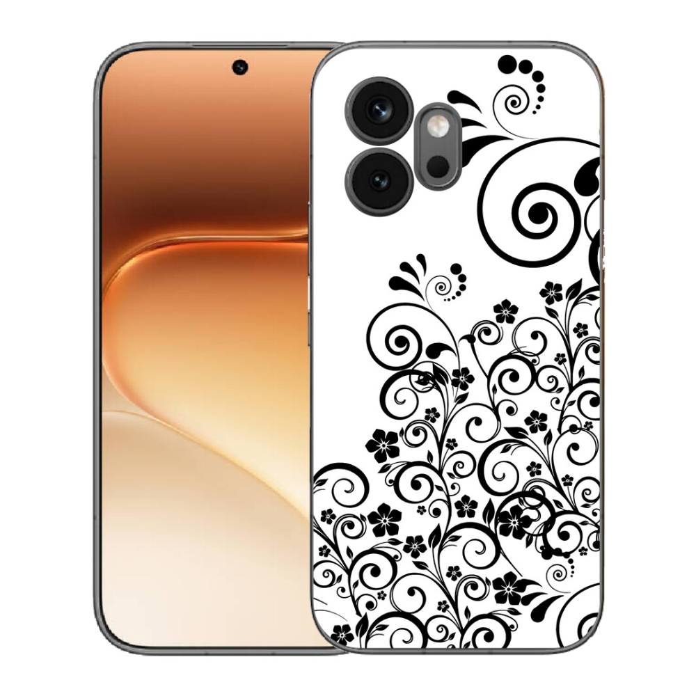 Gélový kryt mmCase na Honor 600 - čiernobiele kvetinové vzory