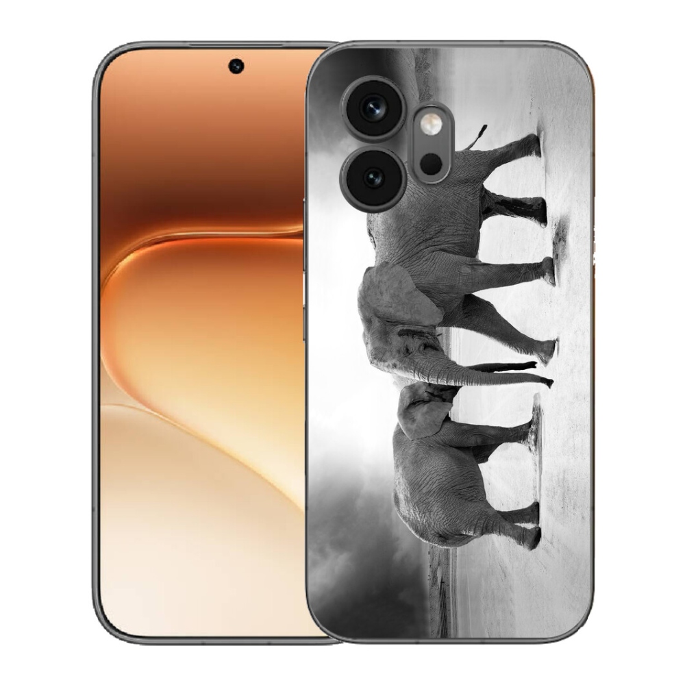 Gélový kryt mmCase na Honor 600 - čiernobieli slony