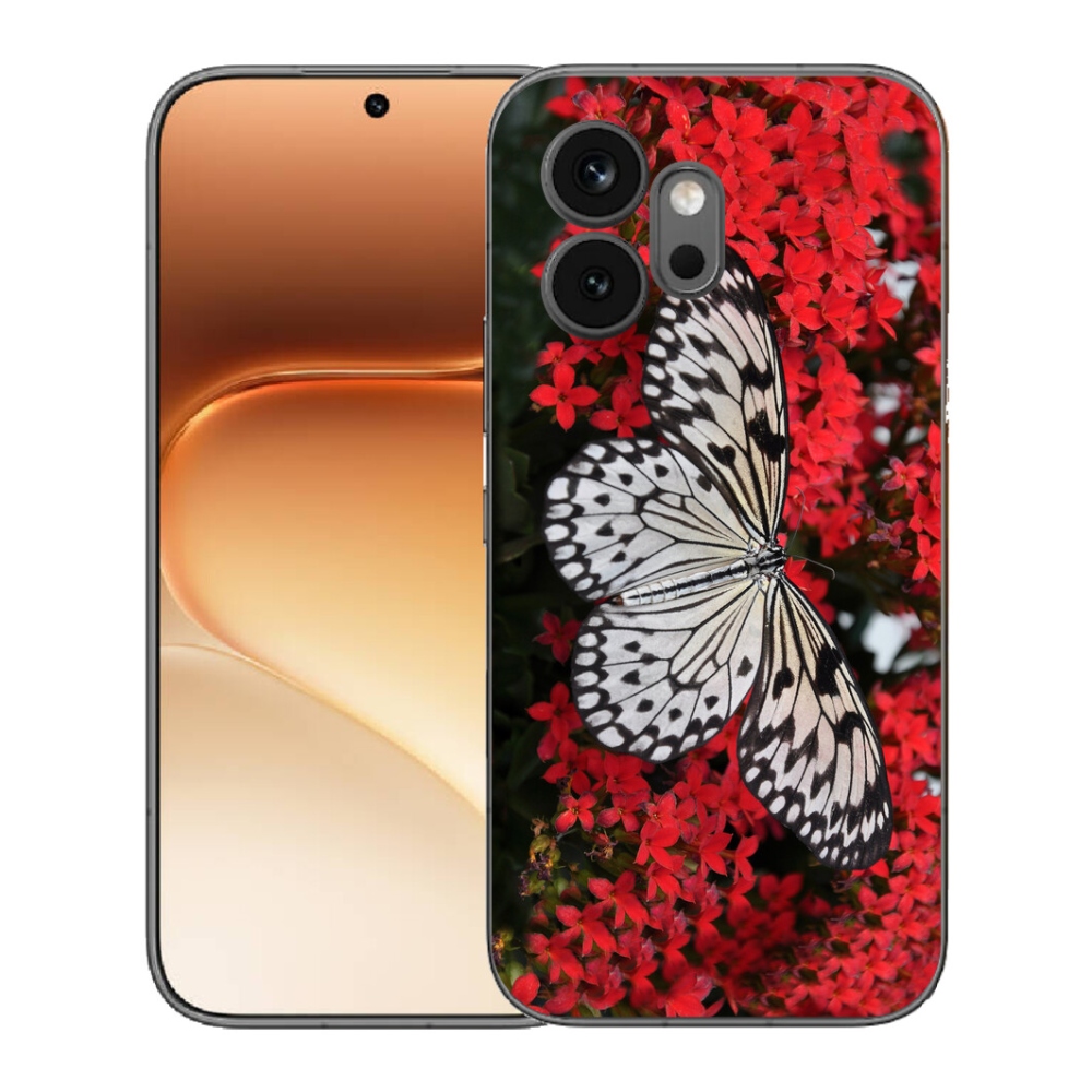 Gélový kryt mmCase na Honor 600 - čiernobiely motýľ 1