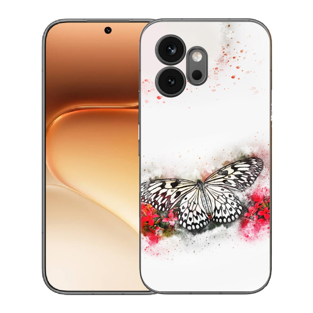 Gélový kryt mmCase na Honor 600 - čiernobiely motýľ