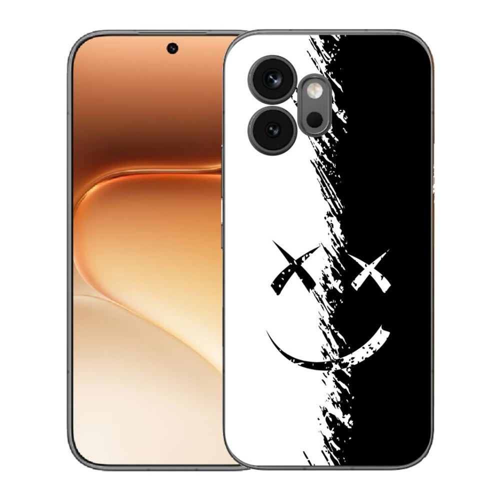 Gélový kryt mmCase na Honor 600 - čiernobiely smajlík